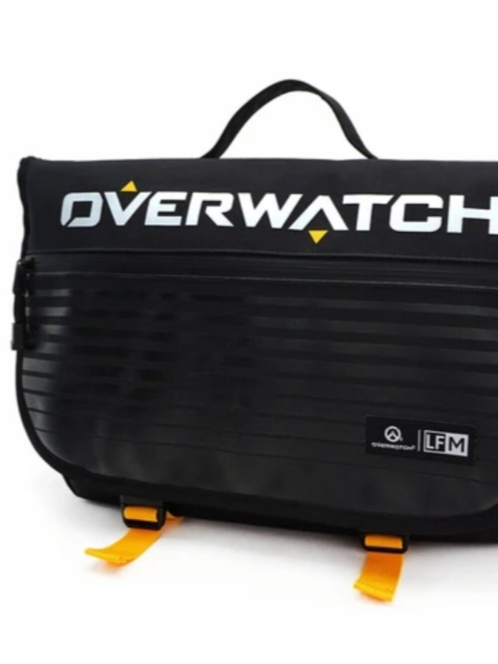 NWT! Black Nylon Loungefly OVERWATCH Logo Large Unisex Messenger Bag